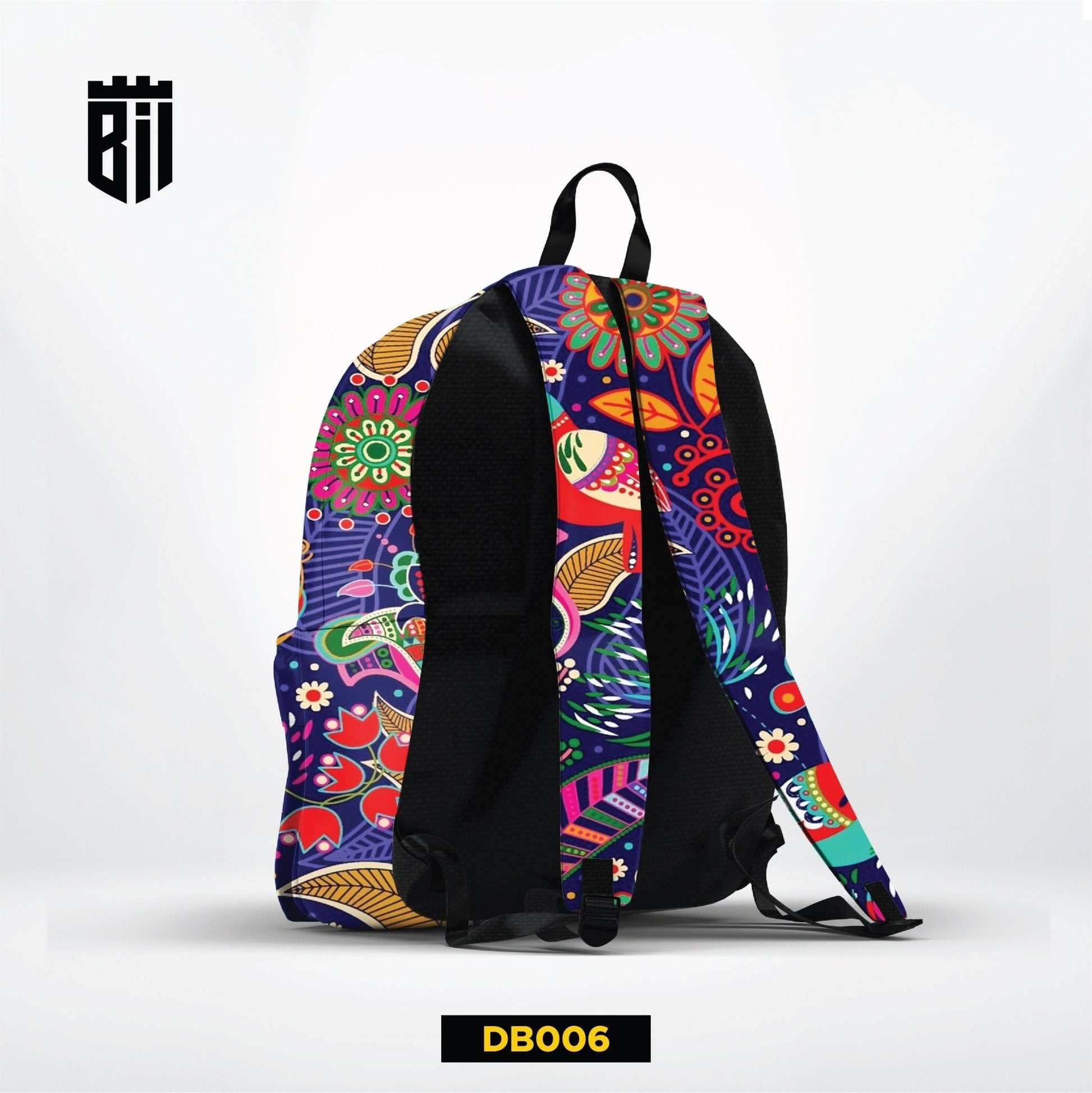 DB006 Floral Art Allover Printed Backpack - BREACHIT