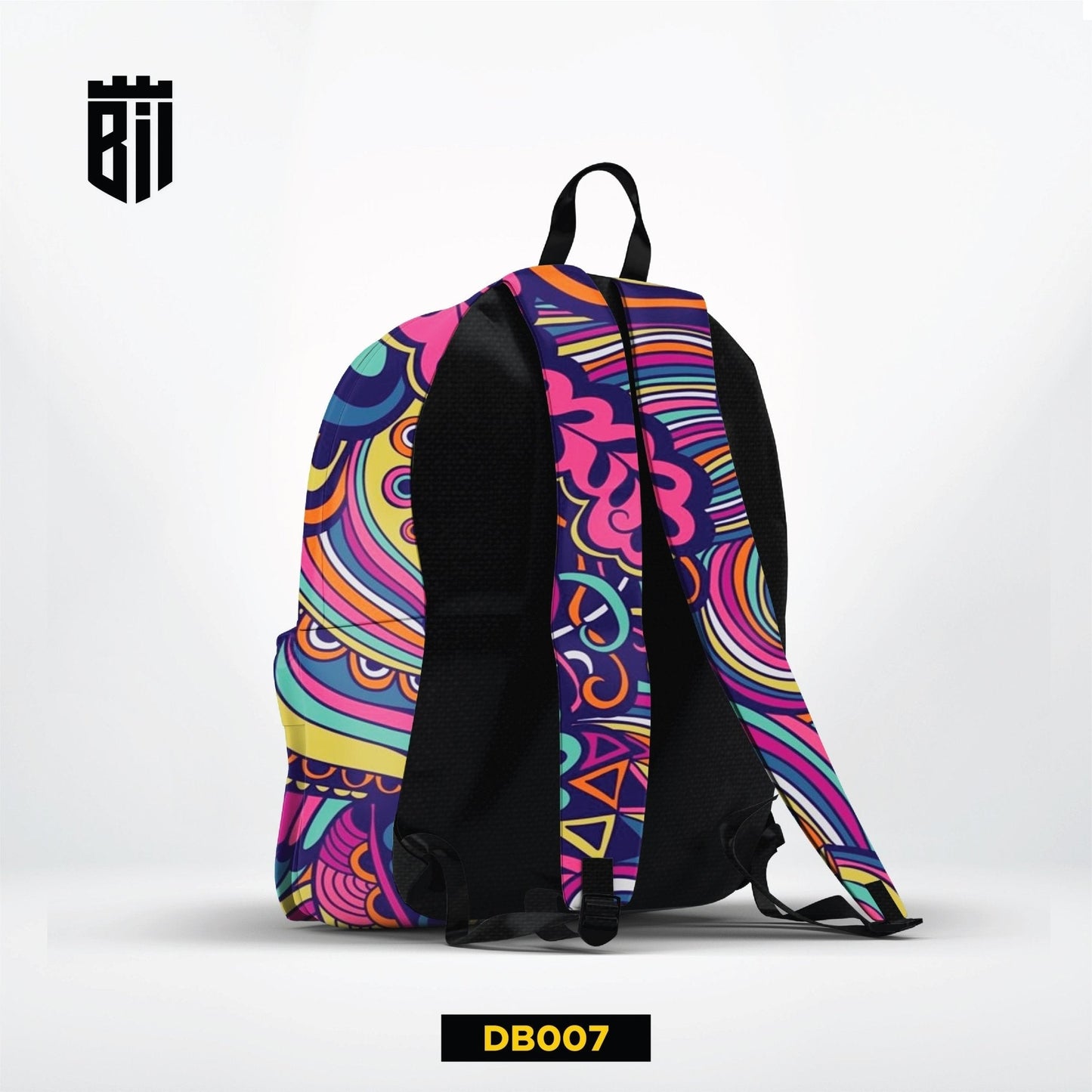 DB007 Colorful Pattern Allover Printed Backpack - BREACHIT