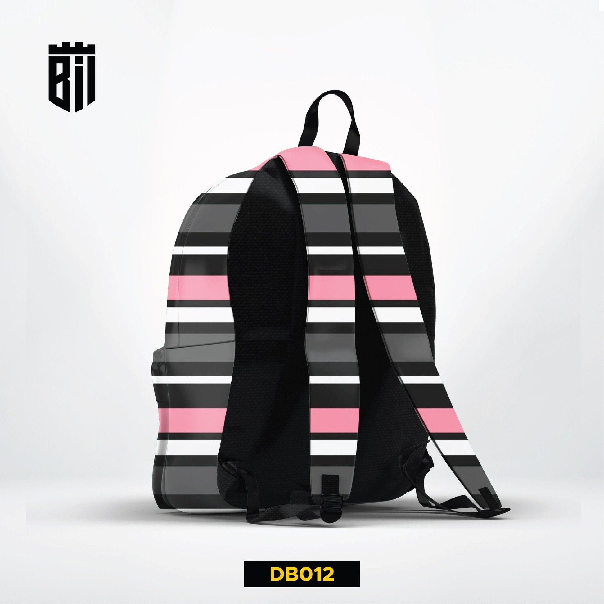 DB012 Striped Allover Printed Backpack - BREACHIT
