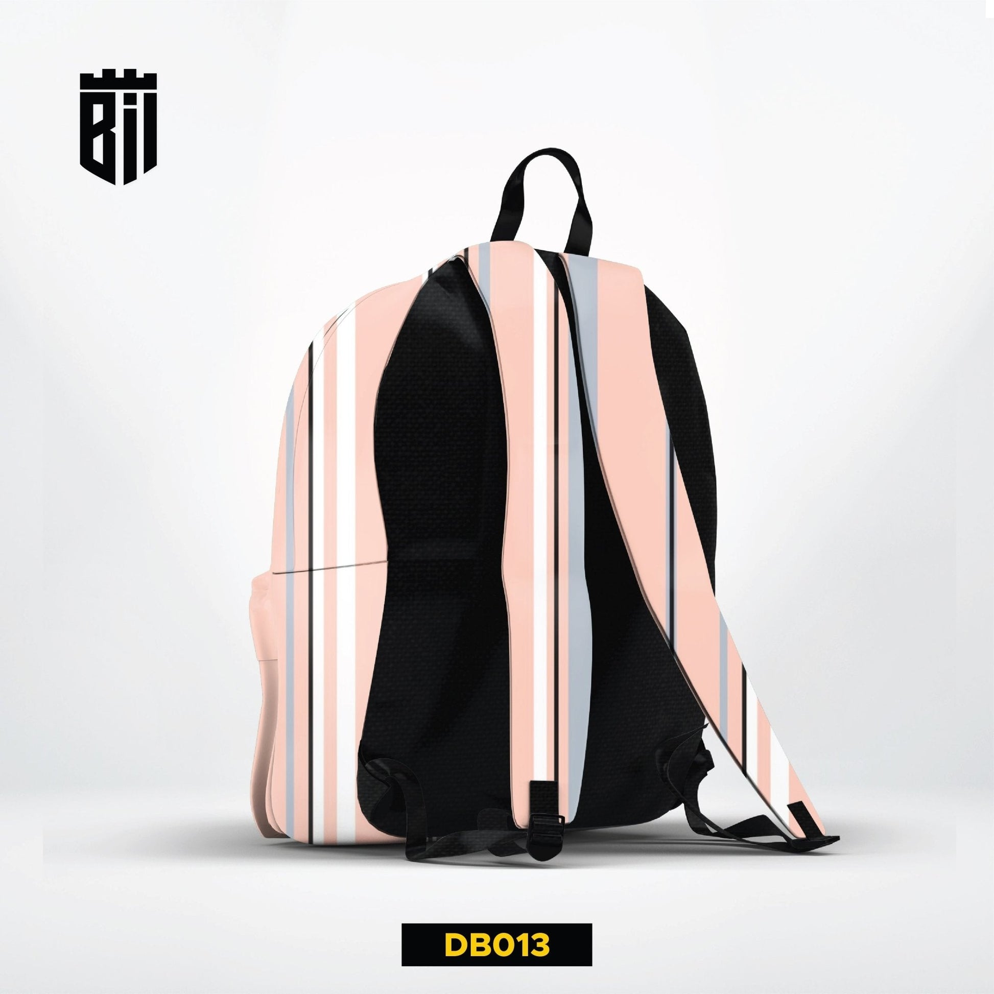 DB013 Striped Allover Printed Backpack - BREACHIT