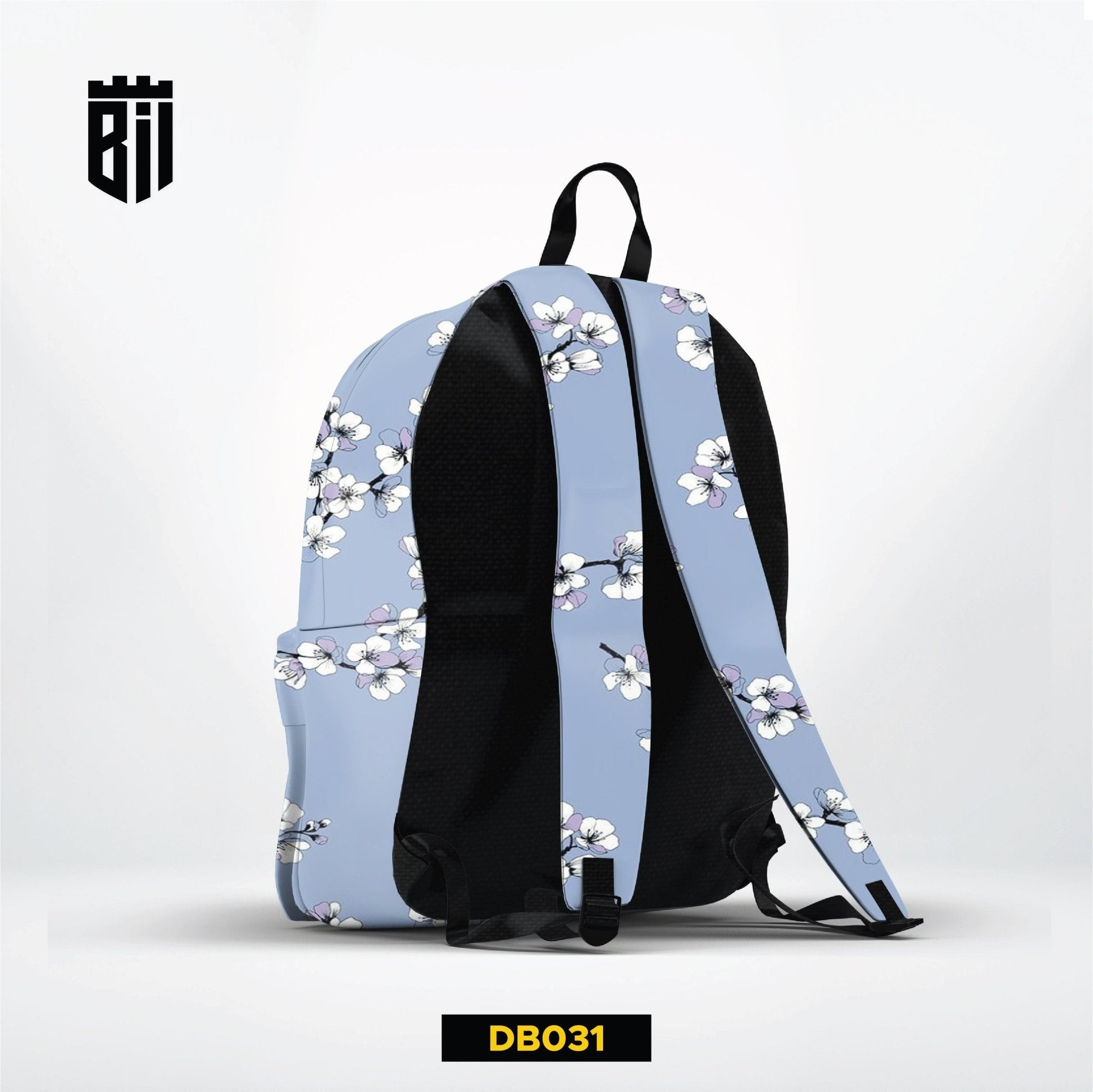 DB031 Blue Floral Allover Printed Backpack - BREACHIT