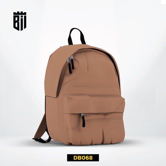 DB068 Brown Allover Printed Backpack - BREACHIT