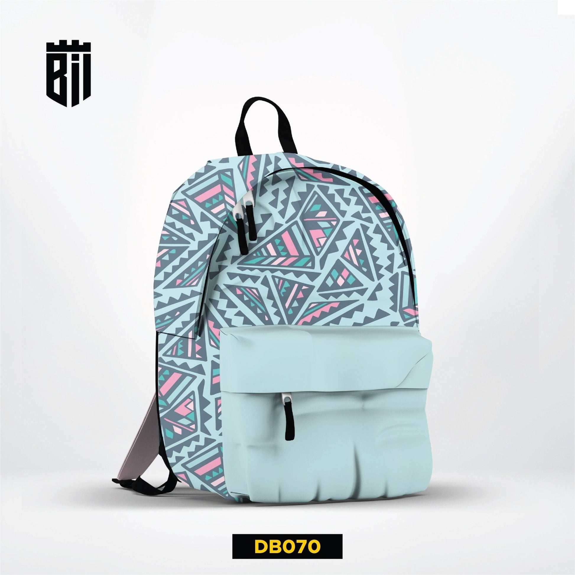 DB070 Blue Abstract Allover Printed Backpack - BREACHIT