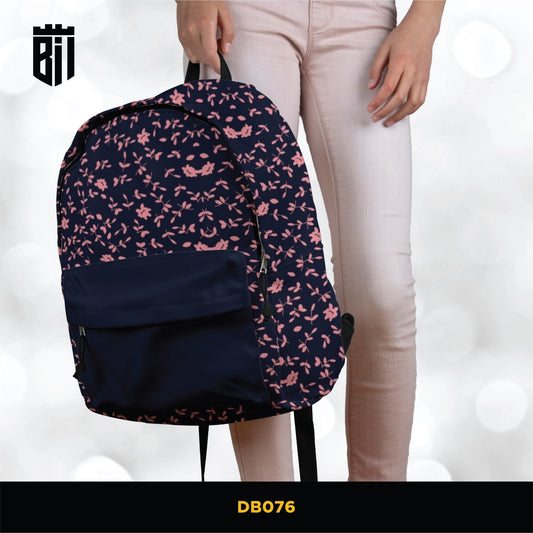 DB076 Pink Floral Allover Printed Backpack - BREACHIT