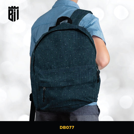 DB077 Green Dotted Allover Printed Backpack - BREACHIT