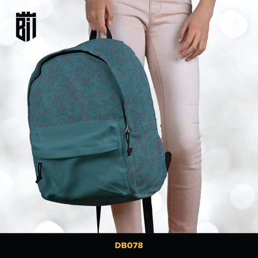 DB078 Green Floral Allover Printed Backpack - BREACHIT