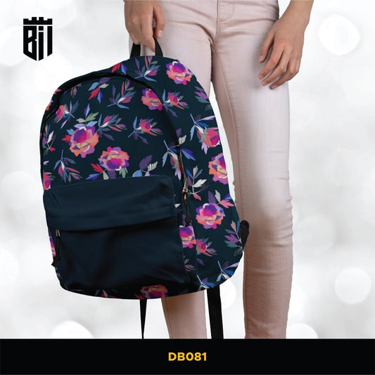 DB081 Floral Allover Printed Backpack - BREACHIT