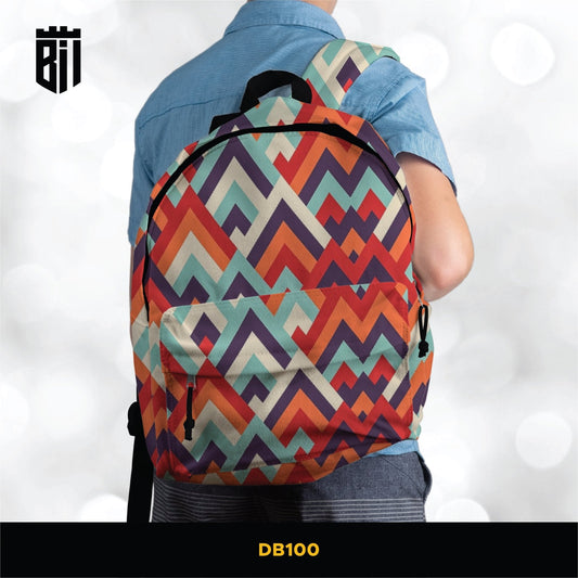 DB100 Abstract Pattern Allover Printed Backpack - BREACHIT