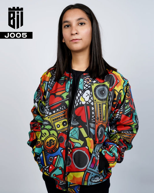 J005 Moda Flare Unisex All Over Printed Bomber Jacket - BREACHIT