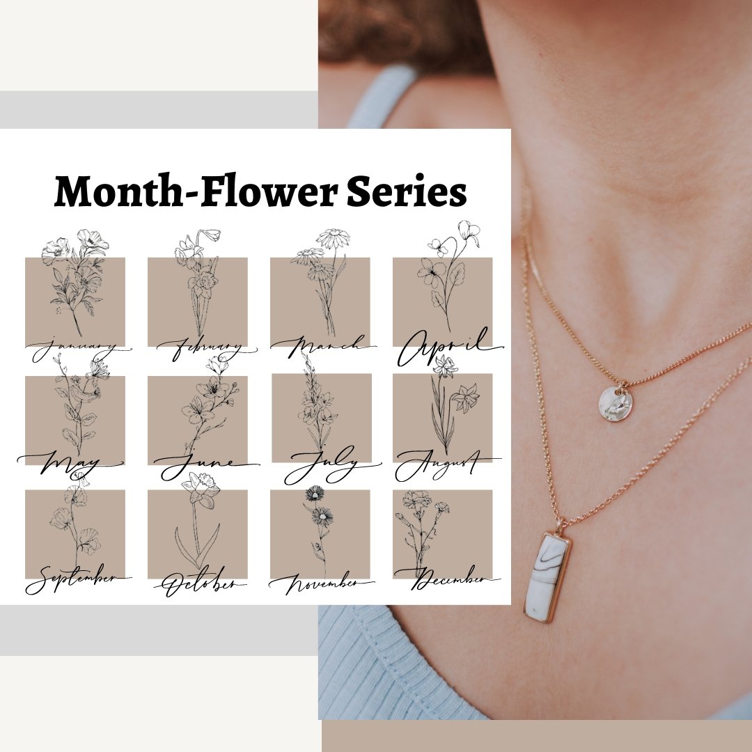 KV001 Birth Month Flower Necklace - BREACHIT