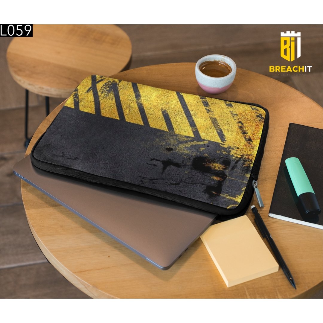 L059 Yellow Gray Laptop Sleeve - BREACHIT