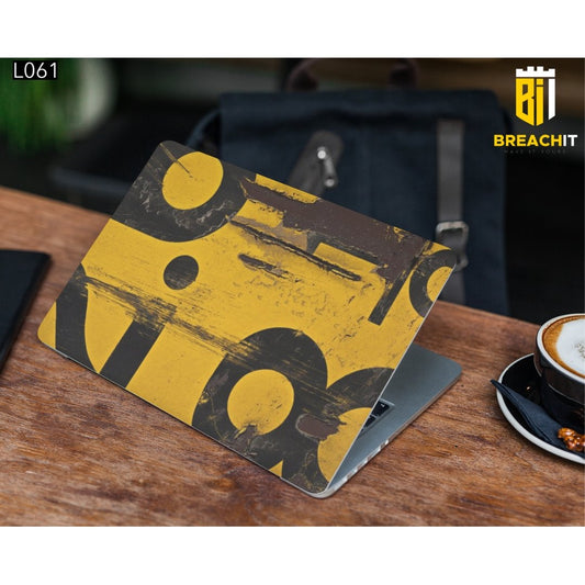 L061 Black Yellow Laptop Skin - BREACHIT