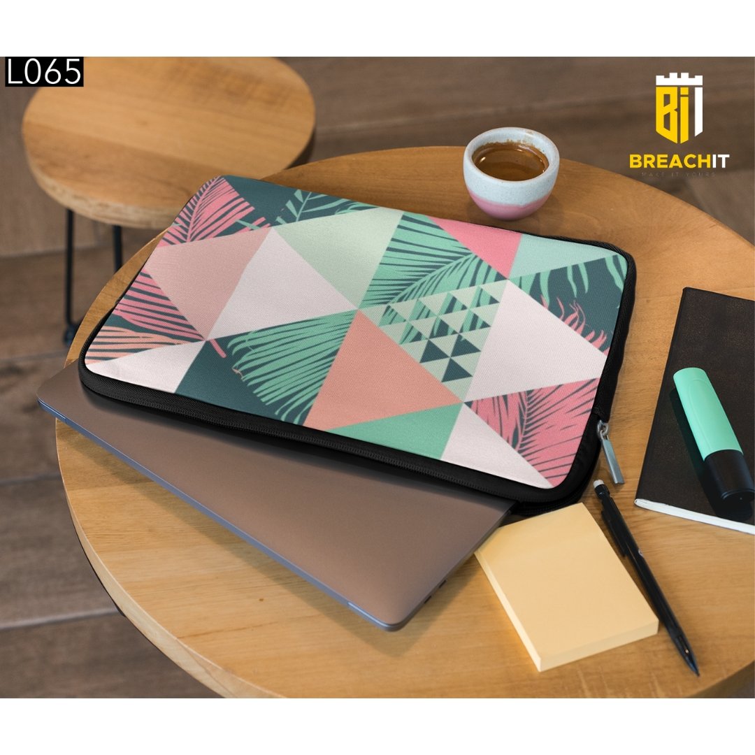 L065 Pink Green Laptop Sleeve - BREACHIT