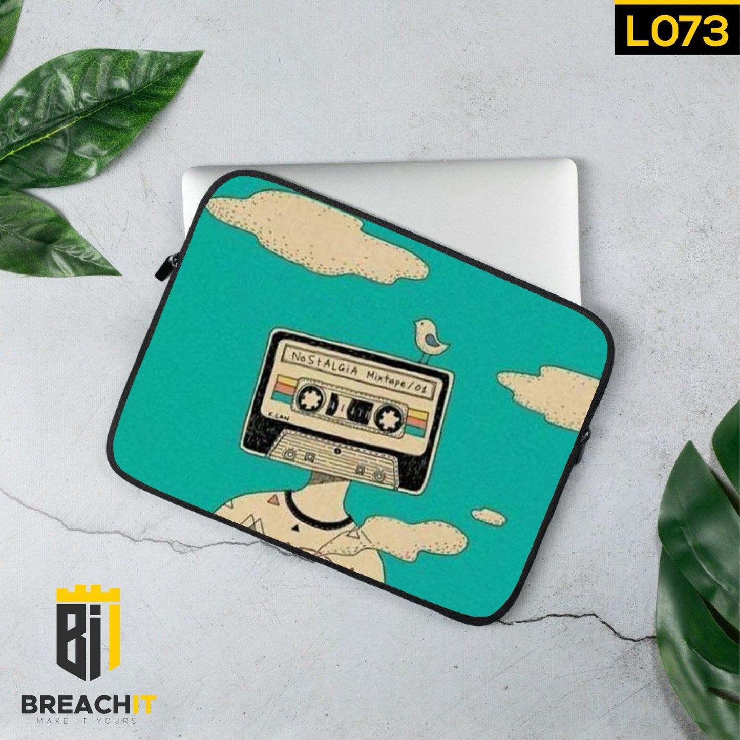 L073 Blue Laptop Sleeve - BREACHIT