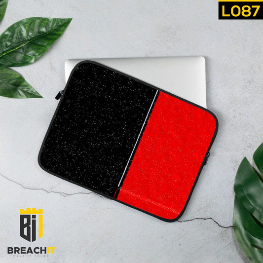 L087 Black Red Laptop Sleeve - BREACHIT