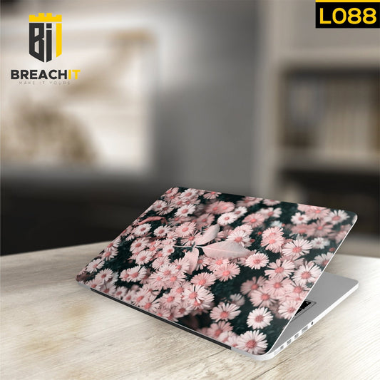 L088 Pink Flowers Laptop Skin - BREACHIT