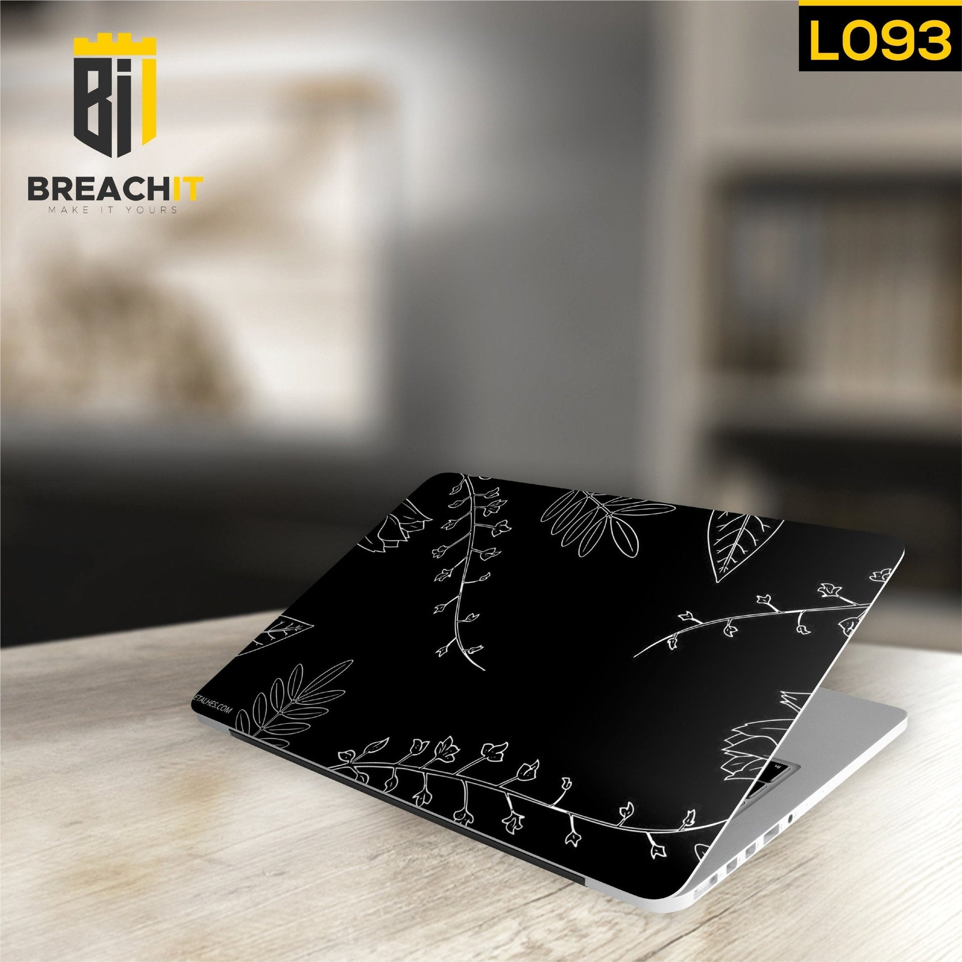 L093 Black & White Laptop Skin - BREACHIT