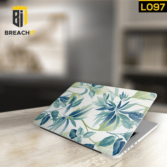 L097 Blue Flowers Laptop Skin - BREACHIT