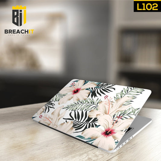 L102 Pink Floral Laptop Skin - BREACHIT