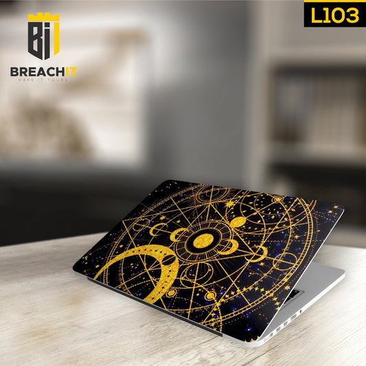 L103 Yellow Abstract Laptop Skin - BREACHIT