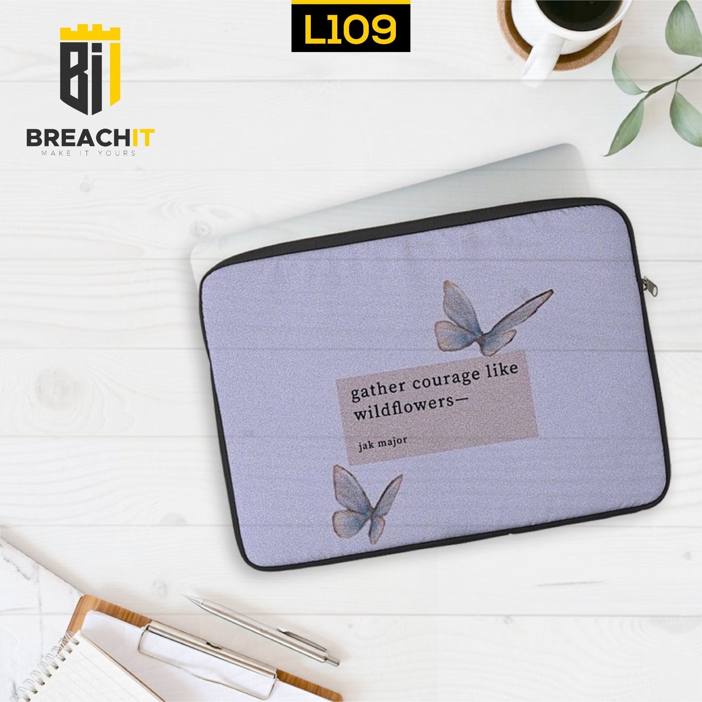 L109 Butterfly Laptop Sleeve - BREACHIT