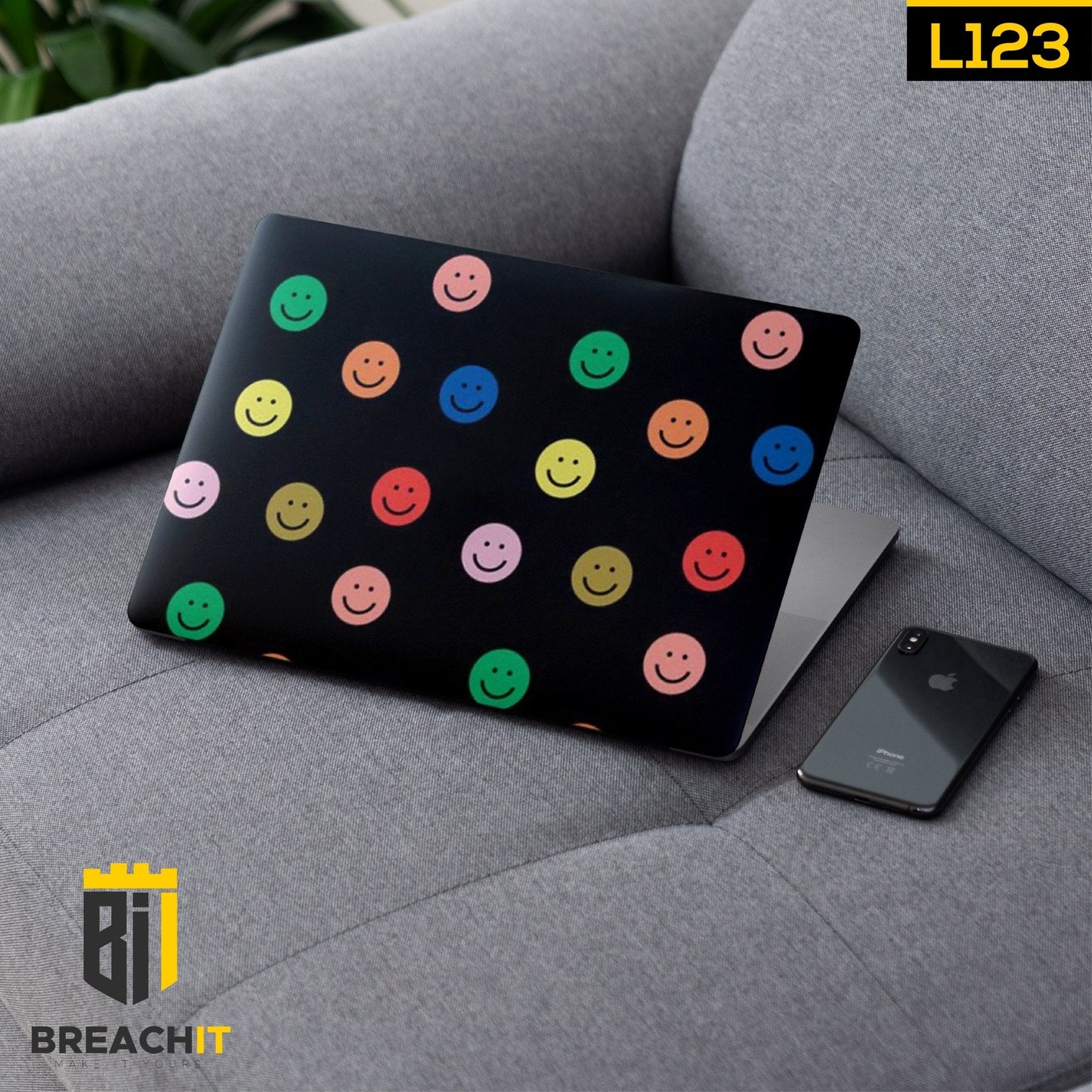 L123 Smiley Laptop Skin - BREACHIT