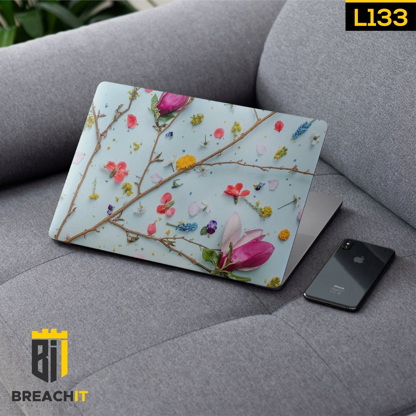 L133 Floral Laptop Skin - BREACHIT