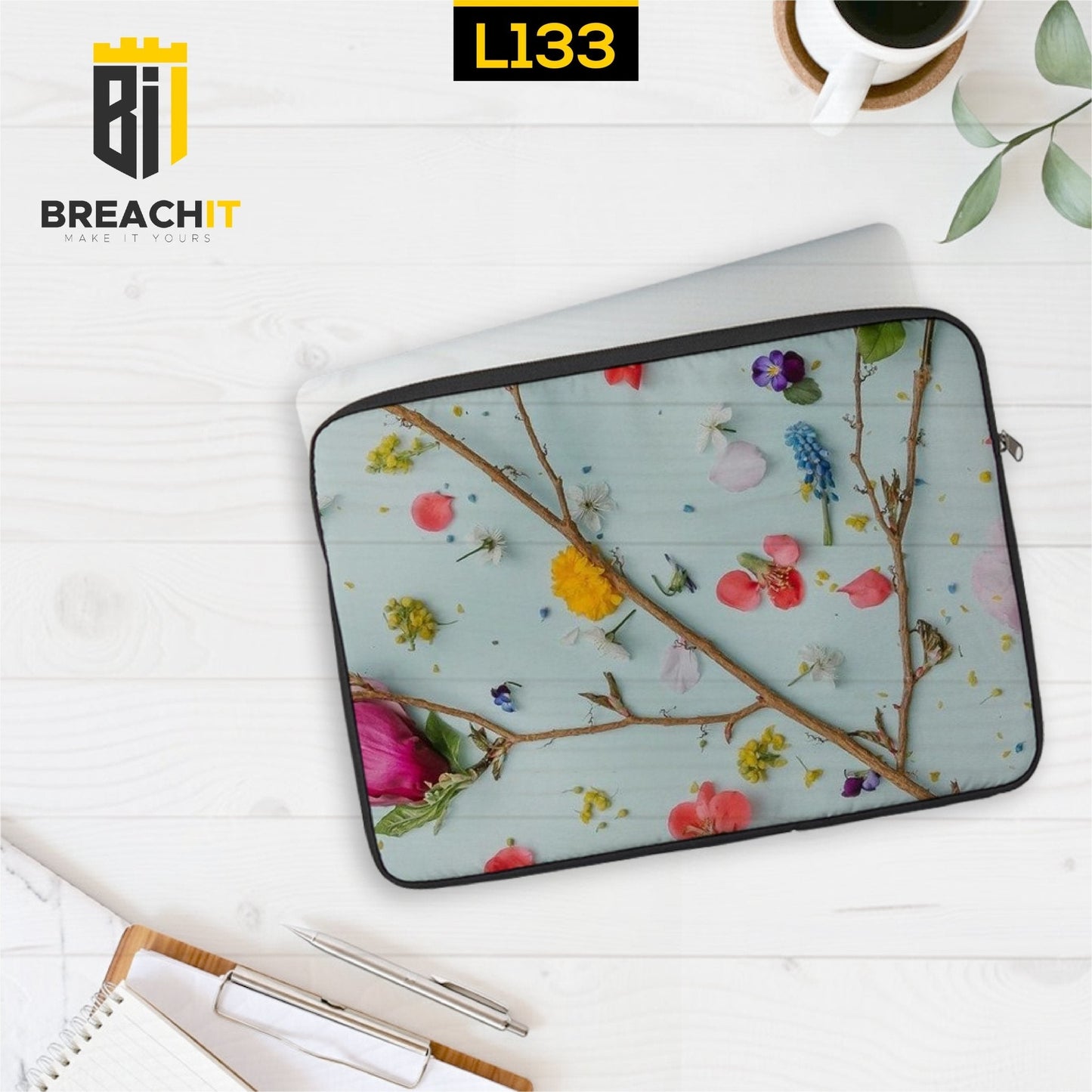 L133 Floral Laptop Sleeve - BREACHIT
