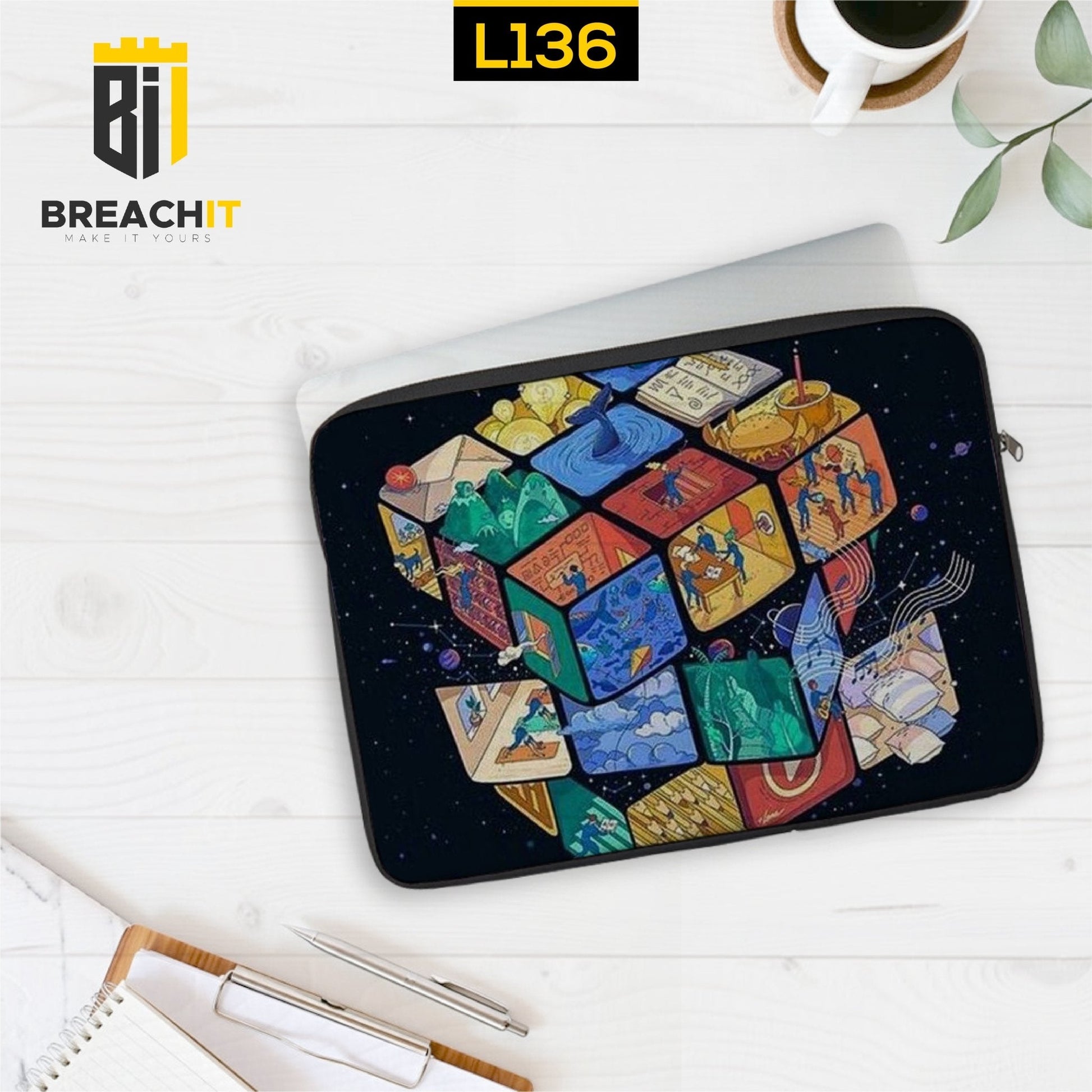 L136 Cubic Laptop Sleeve - BREACHIT