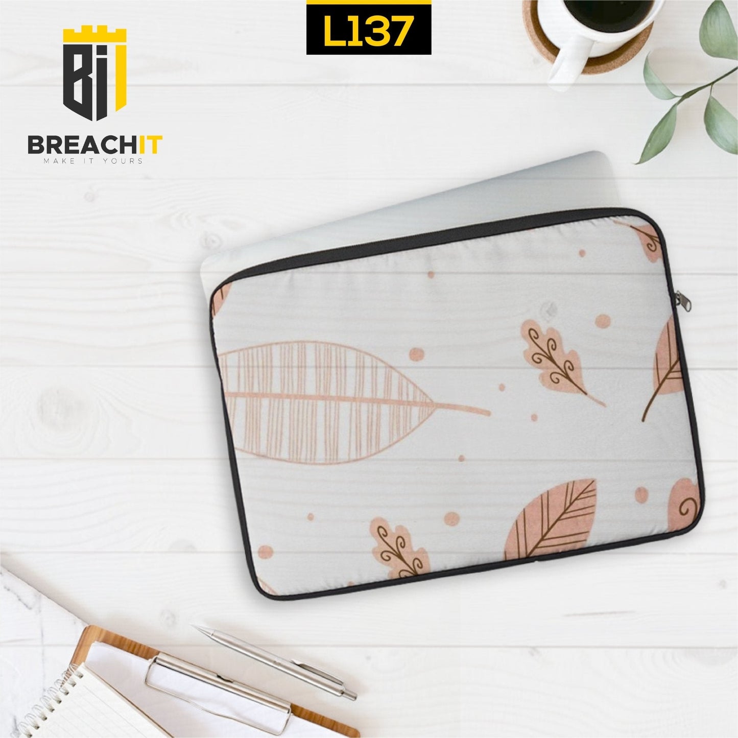 L137 Leaves Aesthetic Laptop Sleeve - BREACHIT