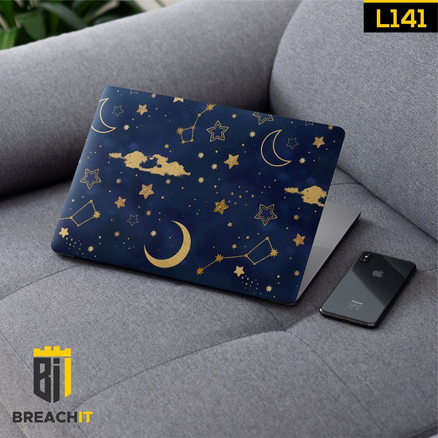 L141 Blue Stars Laptop Skin - BREACHIT