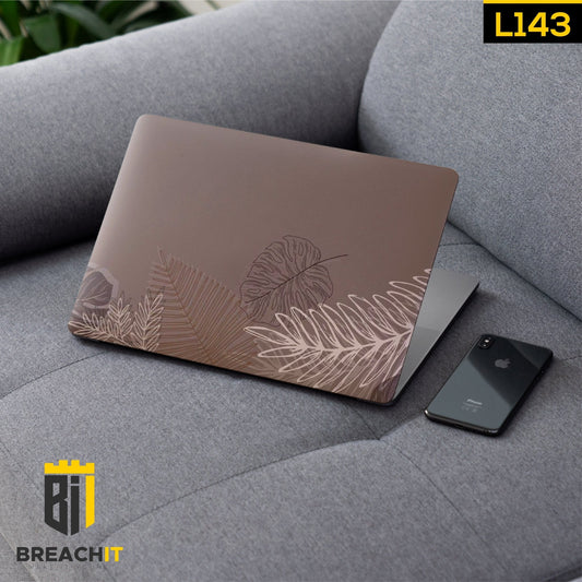 L143 Brown Leaves Laptop Skin - BREACHIT