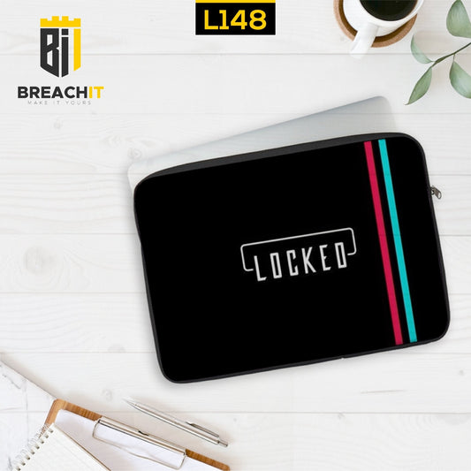 L148 Black Locked Laptop Sleeve - BREACHIT