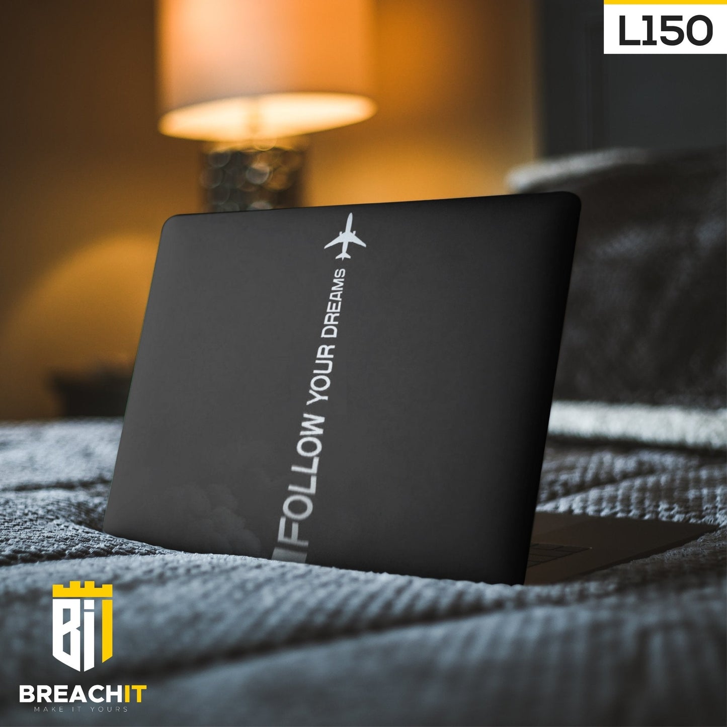 L150 Black Aesthetic Laptop Skin - BREACHIT