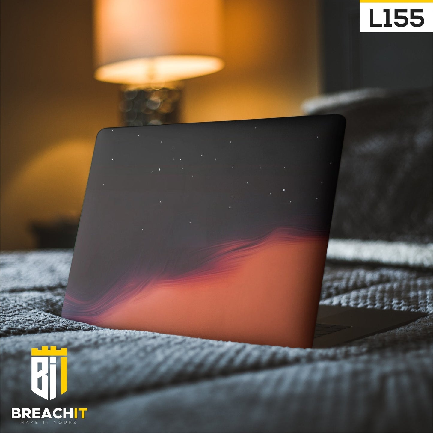 L155 Black Aesthetic Laptop Skin - BREACHIT