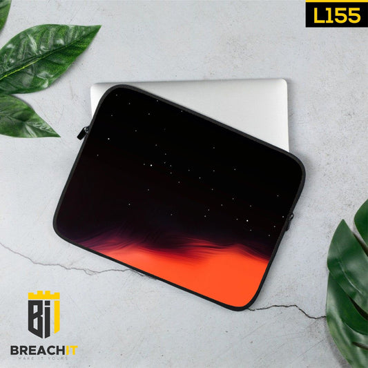 L155 Orange And Black Laptop Sleeve - BREACHIT