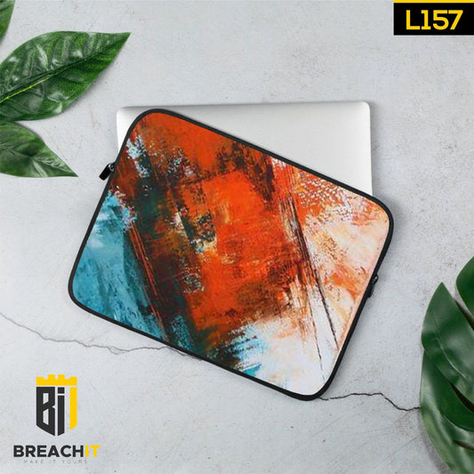 L157 Orange Abstract Laptop Sleeve - BREACHIT