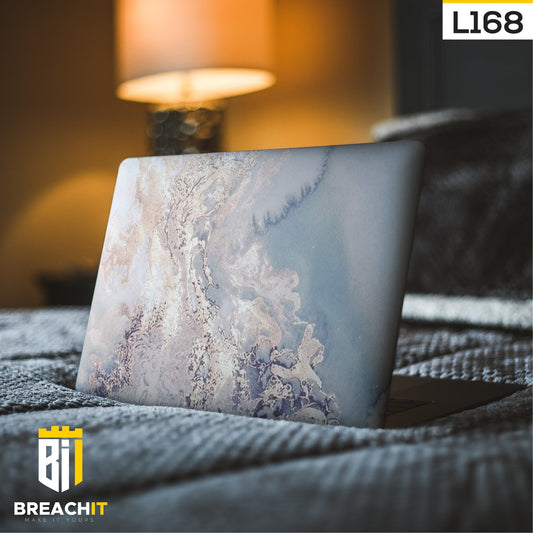 L168 White Marble Laptop Skin - BREACHIT