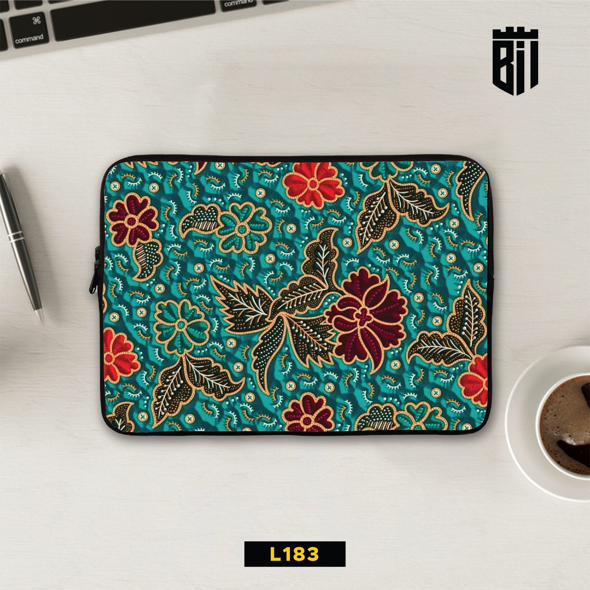 L183 Traditional Floral Laptop Sleeve - BREACHIT