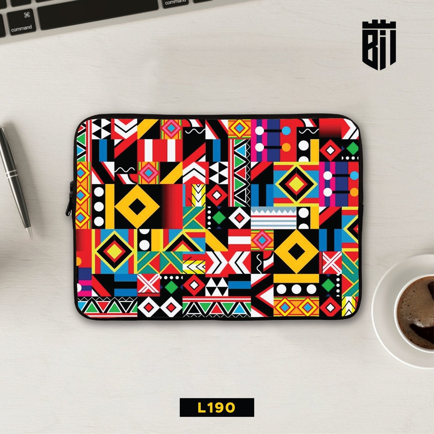 L190 African Pattern Laptop Sleeve - BREACHIT
