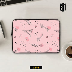 L214 Pink Floral Art Laptop Sleeve - BREACHIT