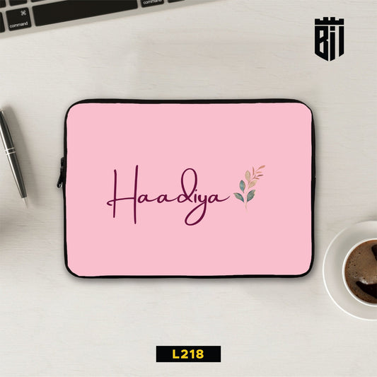 L218 Pink Name Laptop Sleeve - BREACHIT