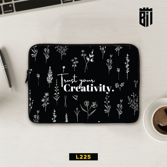 L225 Black Floral Creativity Laptop Sleeve - BREACHIT