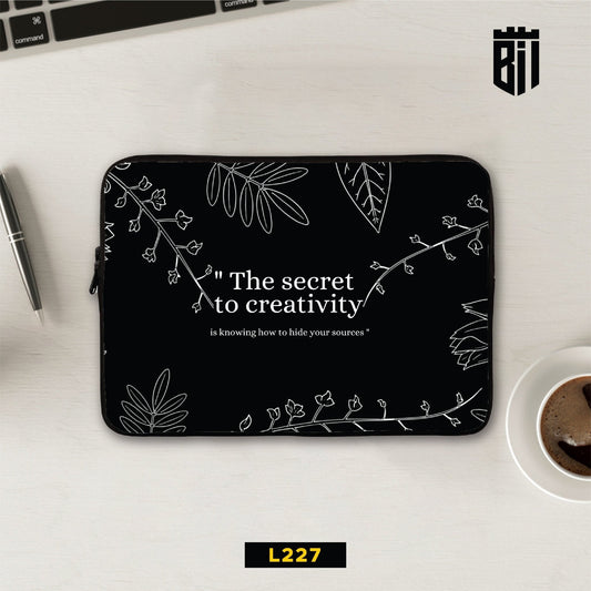 L227 Black Floral Creativity Laptop Sleeve - BREACHIT