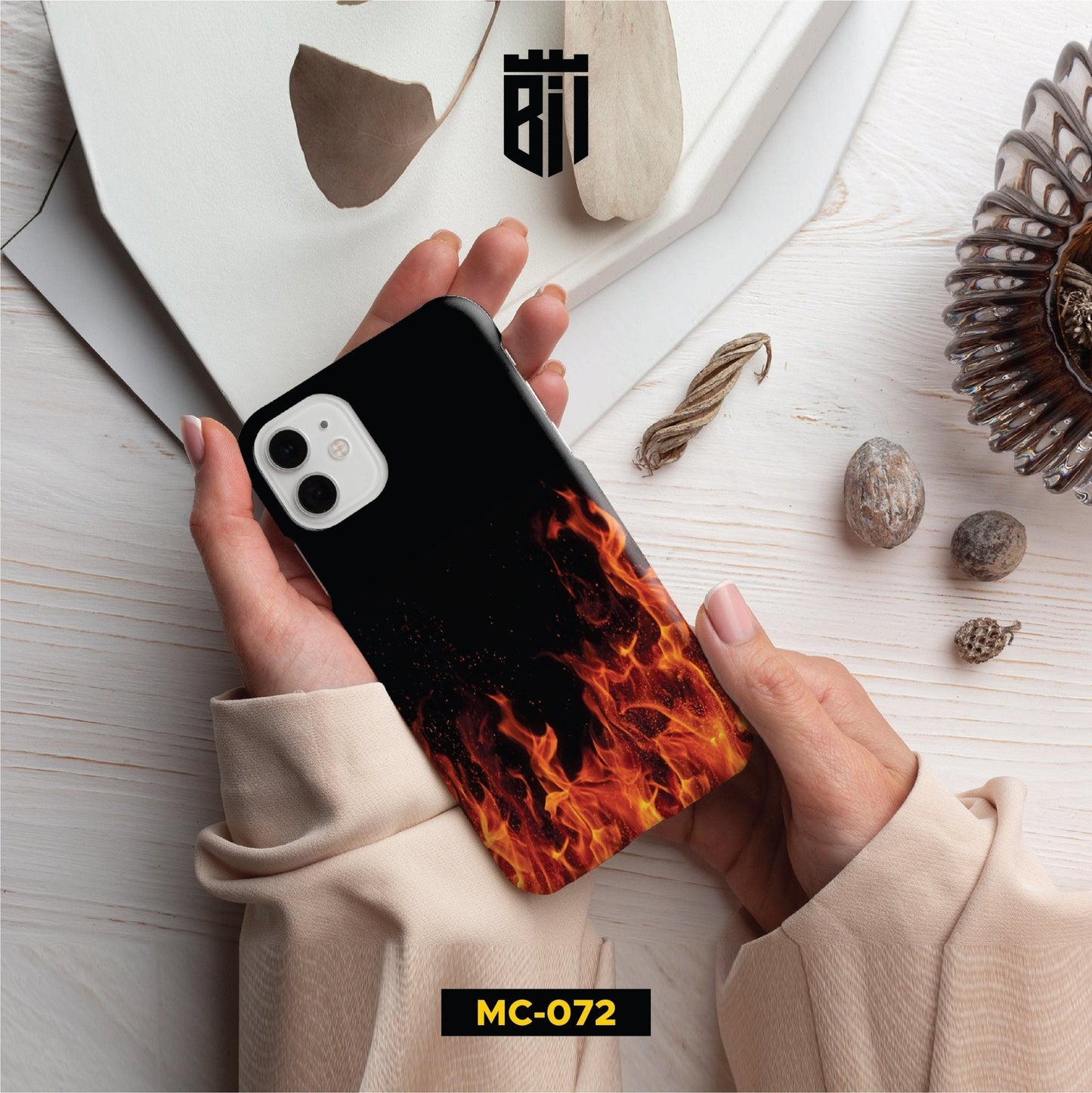 MC072 Red Flame Customized Mobile Case - BREACHIT