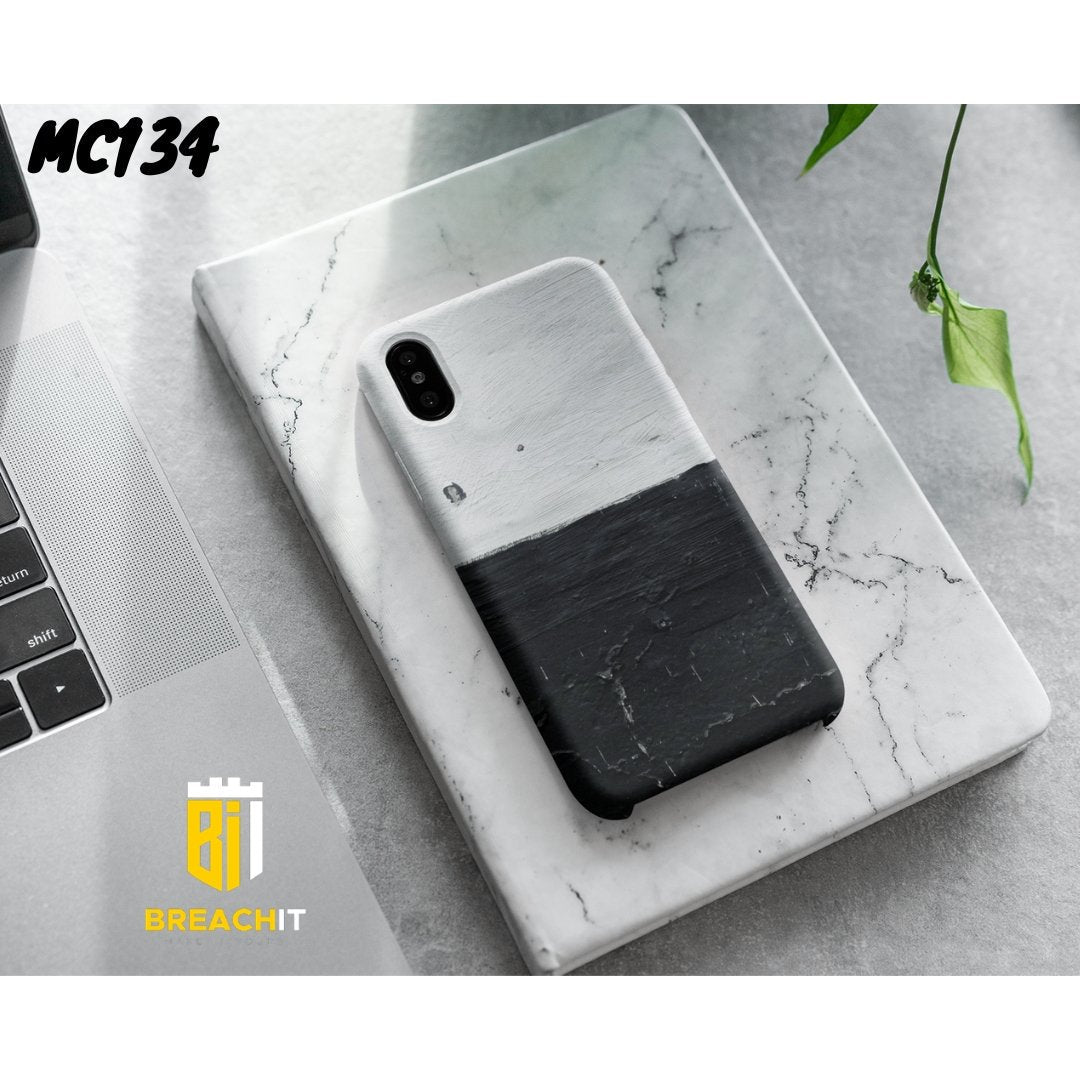 MC134 White And Black Customized Mobile Case - BREACHIT
