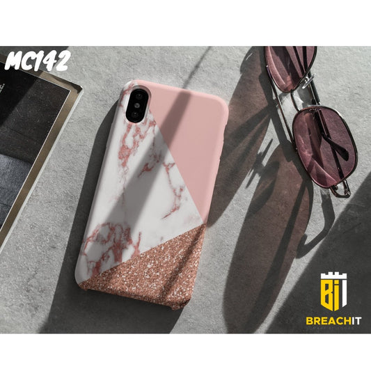 MC142 Glitter Rose Gold Marble Design Mobile Case - BREACHIT