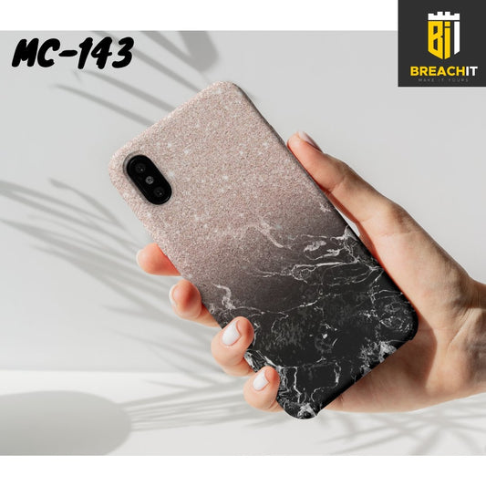 MC143 Glitter Rose Gold Black Marble Design Mobile Case - BREACHIT