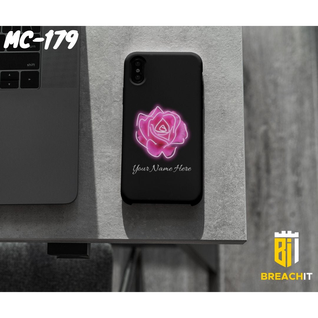 MC179 Flower Pink Name Design Mobile Case - BREACHIT