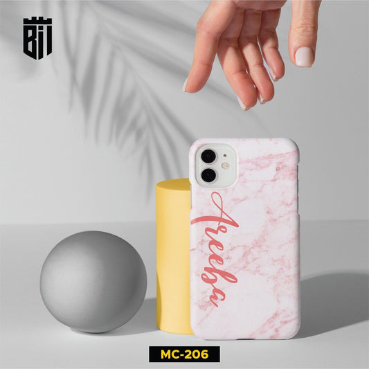 MC206 Pink Marble Name Design Mobile Case - BREACHIT
